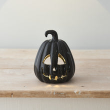 Load image into Gallery viewer, Carved Black Pumpkin Lanterns