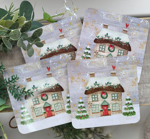 Christmas Cottage Coasters