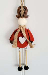 Rustic red or white Reindeer Hanger