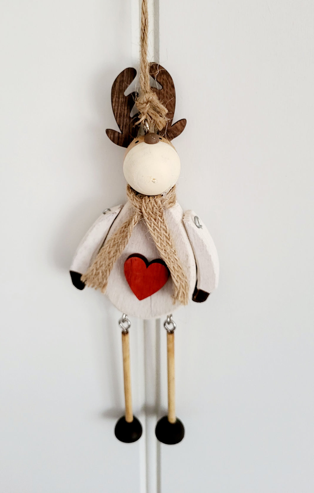 Rustic red or white Reindeer Hanger