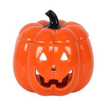 Load image into Gallery viewer, Orange Halloween Pumpkin oil/wax melt Burner