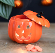 Load image into Gallery viewer, Orange Halloween Pumpkin oil/wax melt Burner