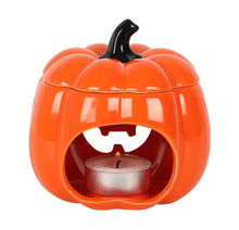 Load image into Gallery viewer, Orange Halloween Pumpkin oil/wax melt Burner