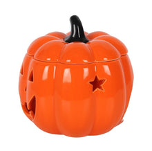 Load image into Gallery viewer, Orange Halloween Pumpkin oil/wax melt Burner