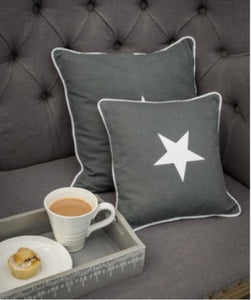 Grey and outlet white star cushion