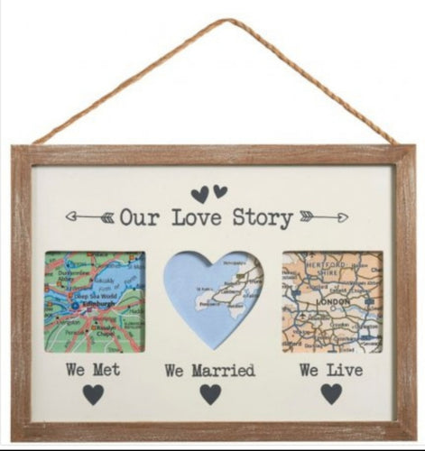 'Our Love Story' Wooden Framed Picture