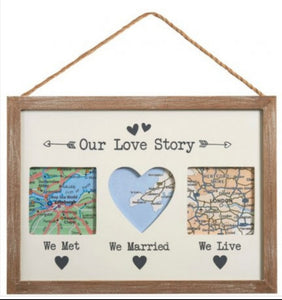 'Our Love Story' Wooden Framed Picture